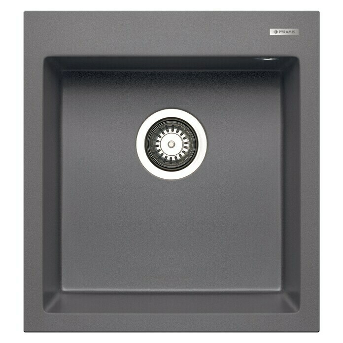 Pyramis Fregadero encastrable (46 x 50 cm, Pyragranite, Iron Grey)