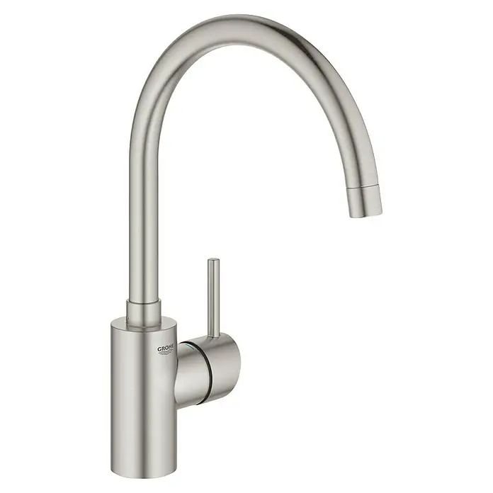 Grohe Concetto Spültischarmatur - Edelstahl, Schwenkbar - Edle Küchenarmatur von Grohe in gebürstetem Nickel. Einhandmischer mit hohem Auslauf für komfortables Arbeiten in der Küche. Stilvolles Design für moderne Küchen.