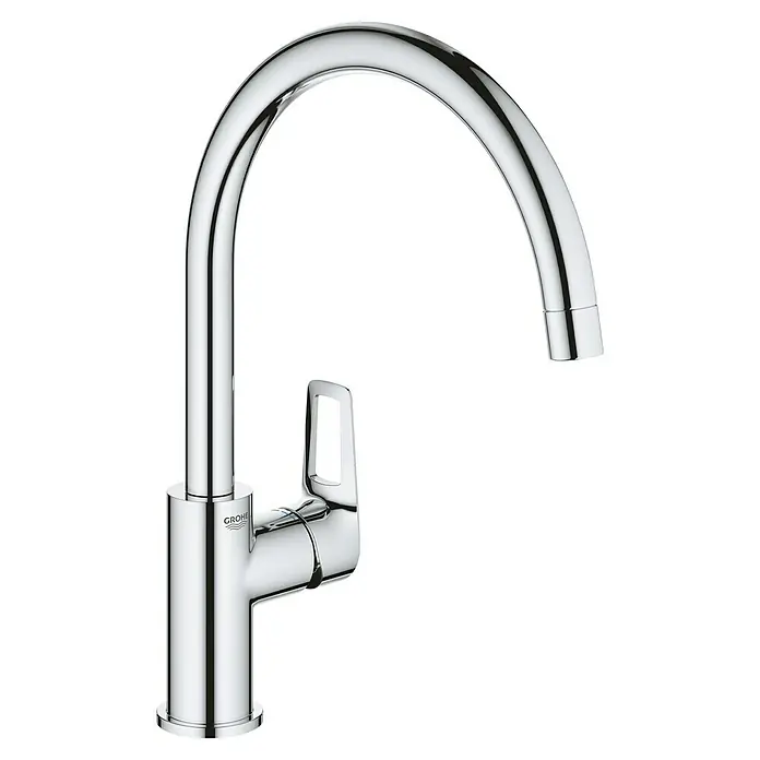 Grohe Start Loop Spültischarmatur - Chrom, Glänzend - Glänzender Chrom Grohe Wasserhahn mit geschwungenem Auslauf und Hebel für präzise Wasserkontrolle. Stilvolles Design für moderne Küchen.