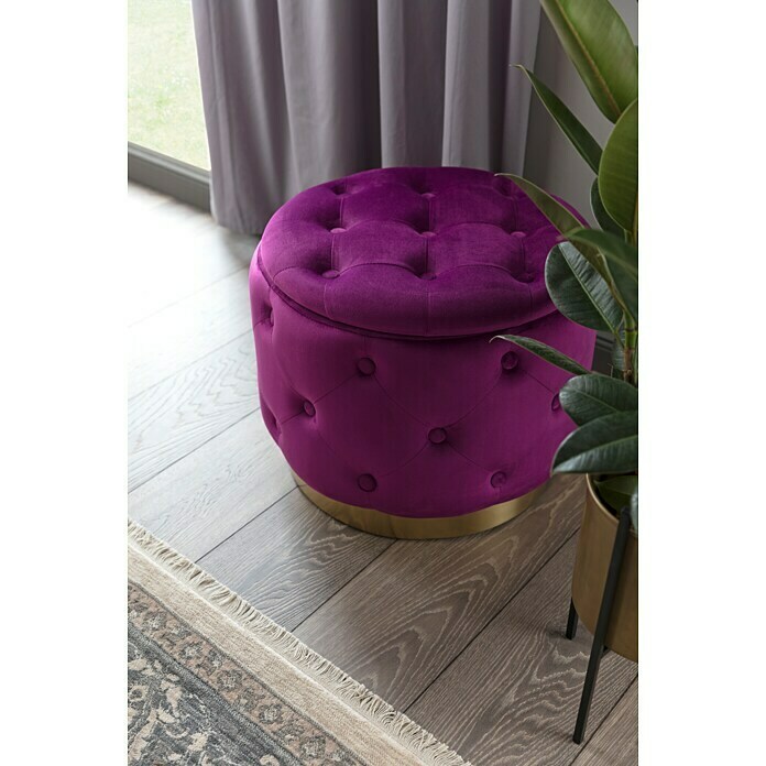 Hocker LizØ x H: 50 x 40 cm, 100 % Polyester, Lila Mood Shot