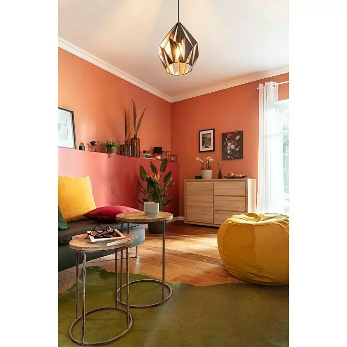 Eglo Carlton 1 Pendelleuchte rund - Höhe: 110 cm, Farbe Gehäuse: Kupfer/Schwarz - Stimmungsaufnahme