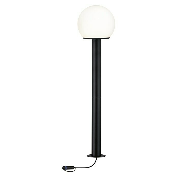 Paulmann Plug & Shine LED-Gartenstrahler Poller Globe (Ø x H: 20 x 80 cm, Anthrazit, E14, IP44)
