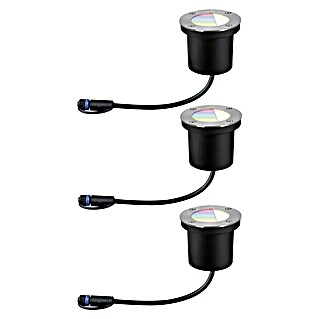 Paulmann Plug & Shine Osnovni set LED ugradbena podna svjetiljka Smart Home Zigbee (3,6 W, Srebrna, Ø x V: 9,8 x 9,2 cm, Mogućnost upravljanja s pomoću aplikacije, IP65)