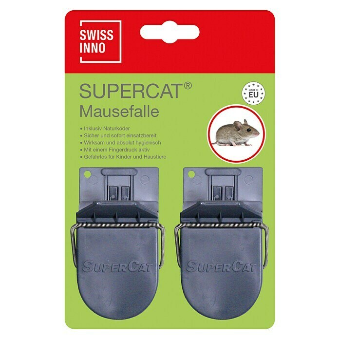 Swissinno SuperCat MausefalleSchlagfalle, Kunststoff, 2 Stk. Front View