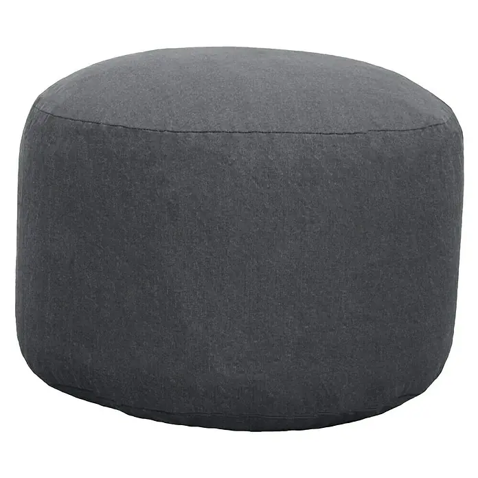 Sitzhocker - Ø x H: 50 x 38 cm, Castor Grey - Grauer Pouf aus Stoff, ideal als bequeme Sitzgelegenheit oder Fußstütze. Das schlichte Design passt perfekt in jeden Wohnbereich.
