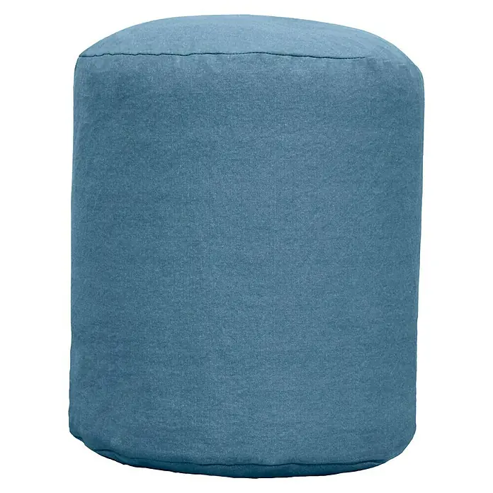 Sitzhocker - Ø x H: 38 x 45 cm, Ombre Blue - Blauer, zylindrischer Pouf mit abgerundeten Kanten, ideal als Sitzgelegenheit oder Fußstütze, bringt Komfort und Stil in jeden Raum.