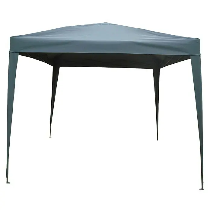 Outfit Faltpavillon Easy Up - B x T: 300 x 300 cm, Farbe Dach: Grau - Ein grauer Pavillon mit sechs Beinen und einem Stoffdach, ideal für Gartenpartys oder als Sonnenschutz im Freien.
