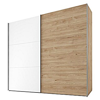 Express Möbel Schwebetürenschrank Swift (B x T x H: 150 x 68 x 216 cm, Ohne Spiegel, Ohne Zubehör, Farbe Front: Weiß/Artisan-Eiche vertikal, Farbe Korpus: Artisan-Eiche)