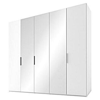 Express Möbel Drehtürschrank Swift (B x T x H: 250 x 58 x 216 cm, Mit Spiegel, Mit Zubehör, Farbe Front: Weiß, Farbe Korpus: Weiß)