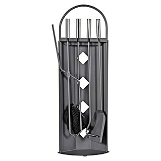 Firefix Kamingarnitur (5 -tlg., Höhe: 66 cm, Grau)