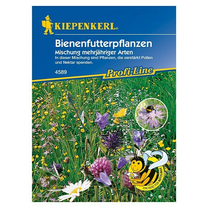 Kiepenkerl Profi-Line Blumensamenmischung BienenfutterpflanzeVerschiedene Sorten, Blütezeit: Juni - September, 5 m² - 8 m² Front View