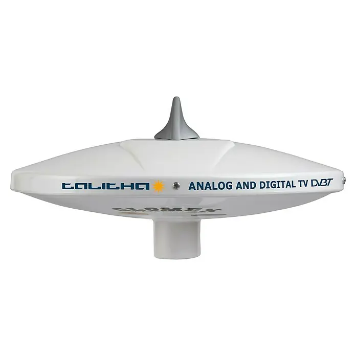 Antena GLOV9125AGC - Diámetro: 250 mm - Antena Glomex para TV analógica y digital DVB-T que proporciona una recepción clara en el mar. Diseño compacto para embarcaciones.