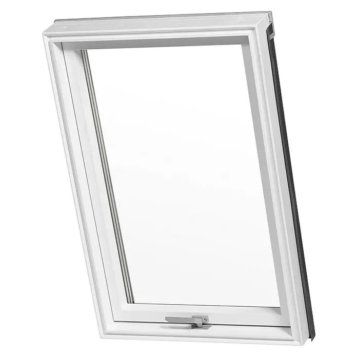 Solid Elements Dachfenster Pro Thermo - 78 x 98 cm - Dachfenster mit weißem Rahmen und Griff zur Bedienung, ideal für Dachgeschosse und zur natürlichen Belichtung von Innenräumen.