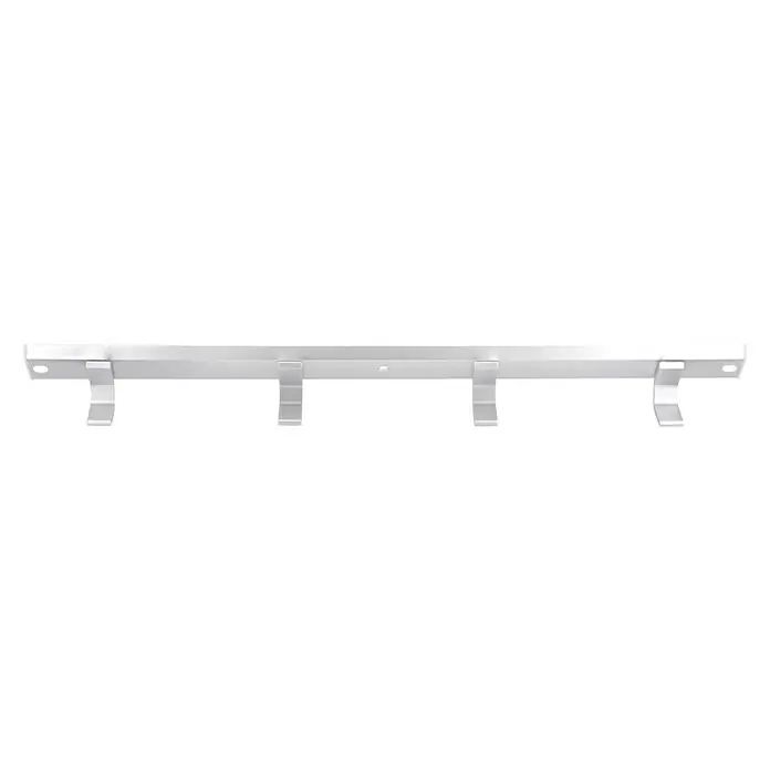 Hakenleiste 2083 Aluminium weiß - L x H: 450 x 44 mm, Anzahl Haken: 4 Stk. - Weiße Garderobenleiste mit vier Haken für Jacken und Accessoires, ideal für Flur oder Schlafzimmer, minimalistisches Design.