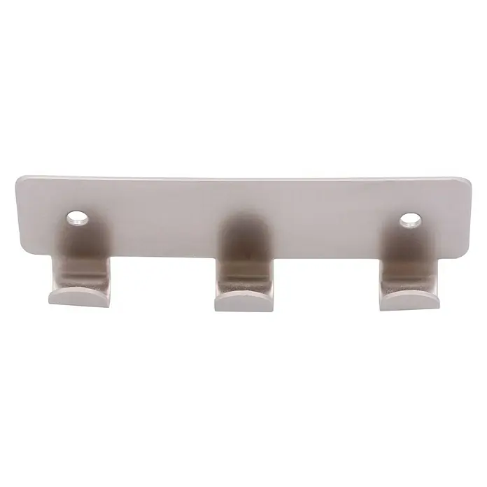 Siro Hakenleiste - L x H: 114 x 41 mm, Anzahl Haken: 3 Stk., Vernickelt - Silberner Wandhaken mit drei Haken und zwei Löchern zur Befestigung. Praktische Aufbewahrungslösung für Zuhause.