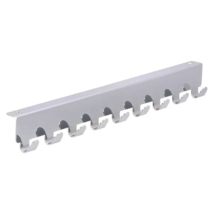 Siro Türgarderobe 2303 - L x H: 366 x 41 mm, Anzahl Haken: 9 Stk., Verchromt - Wandgarderobe aus Metall mit mehreren Haken zum Aufhängen von Kleidung, ideal für Flur oder Schlafzimmer. Praktische Aufbewahrungslösung.