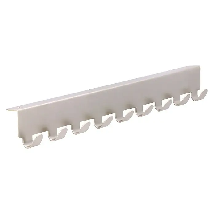Siro Türgarderobe 2303 - L x H: 366 x 41 mm, Anzahl Haken: 9 Stk., Vernickelt - Metall Kleiderbügel mit mehreren Haken zum Aufhängen von Kleidung, Handtüchern oder Accessoires. Praktisch und platzsparend.
