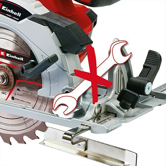 Einhell Power X-Change Akku-Handkreissäge TE-CS 18/150 Li - Solo18 V, Ohne Akku, Leerlaufdrehzahl: 4.200 U/min Detail Shot