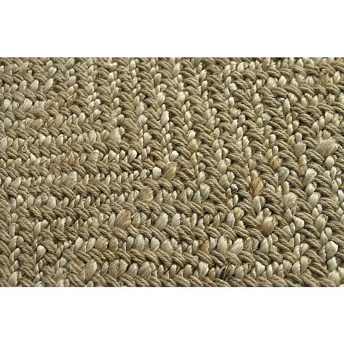 Alfombra de yute Alcázar - Natural, 230 x 160 cm, 100% yute - Primer plano de una alfombra de sisal beige con una distintiva textura tejida, destacando materiales naturales y calidad artesanal.
