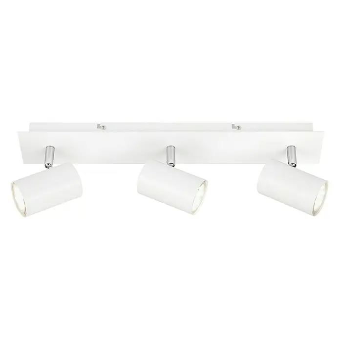 Briloner Regleta Run - 40 W, 3 ud., L x An x Al: 80 x 450 x 123 mm, Blanco, GU10 - Lámpara de techo blanca con tres focos. Esta lámpara sencilla y moderna proporciona buena iluminación en la habitación.
