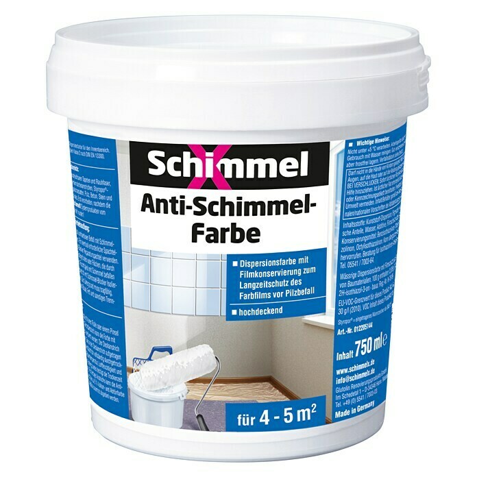 SchimmelX Wandfarbe (Weiß, 750 ml, Matt)