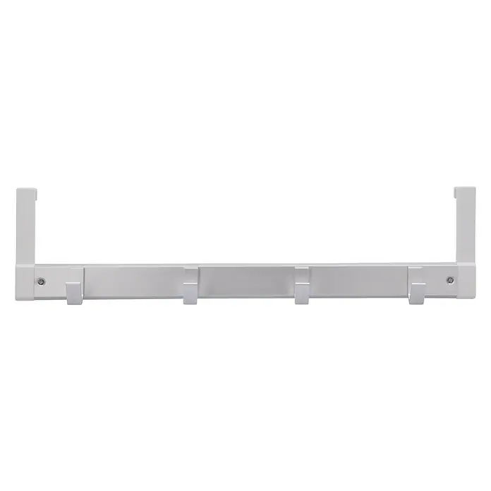 Siro Türgarderobe - L x H: 486 x 126 mm, Anzahl Haken: 4 Stk. - Eine weiße Türgarderobe mit fünf Haken zur Aufbewahrung von Jacken und Accessoires. Praktisch und platzsparend für jeden Raum.