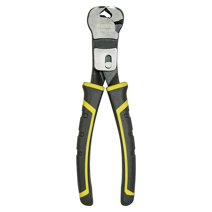 Stanley FatMax Vornschneider Duo - Schwarz/Gelb - Nahaufnahme einer Kneifzange von Stanley mit schwarz-gelben Griffen und silberfarbenem Kopf für präzises Arbeiten.