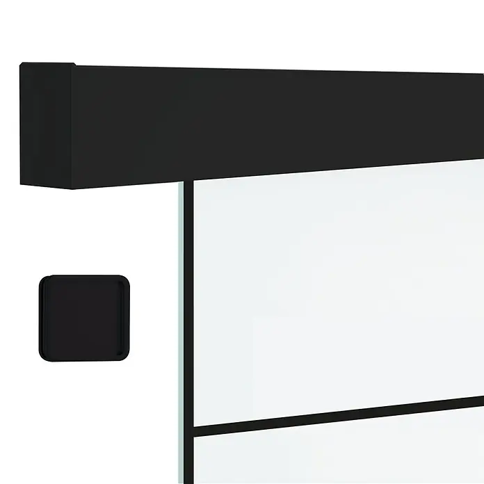 Diamond Doors Black Edition Schiebetür-Komplettset Lines - 935 x 2.058 mm, Milchglas - Projektionsleinwand mit schwarzem Gehäuse und Steuerung. Ideal für Heimkino und Präsentationen.