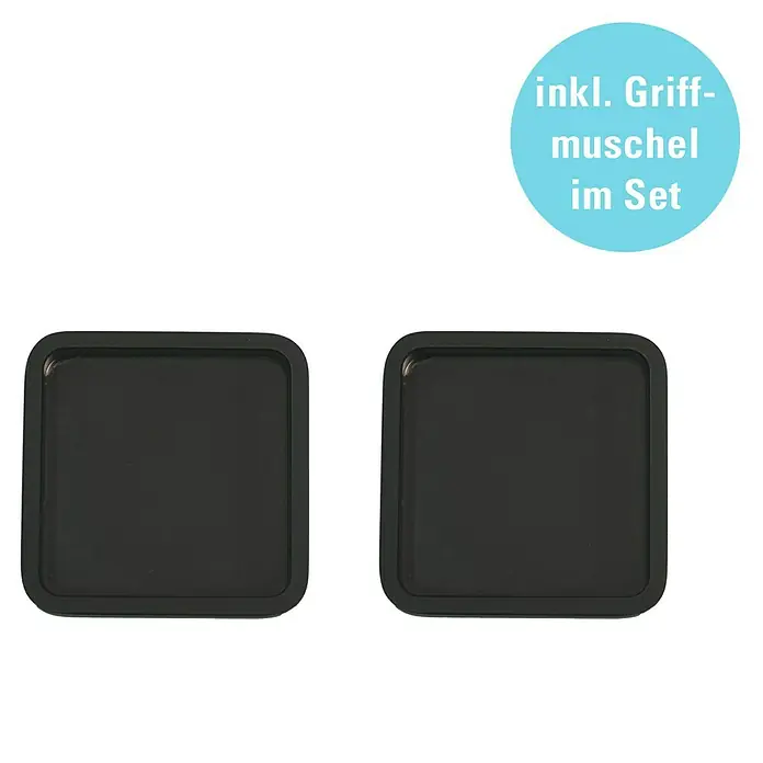 Diamond Doors Black Edition Schiebetür-Komplettset Lines935 x 2.058 mm, Klarglas - Schwarze, quadratische Abdeckungen im Set mit Griffmuschel. Ideal für den Möbelbau und Heimwerkerprojekte.