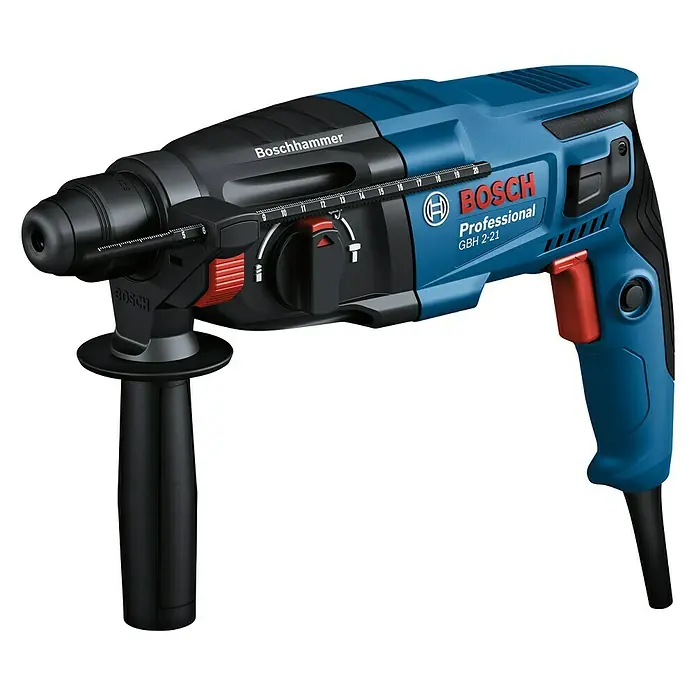 Bosch Professional Kombihammer GBH 2-21 - 720 W, 2 J, SDS-Plus-Aufnahme, Inkl. Koffer - Bosch Professional GBH 2-21 Bohrhammer in Blau und Schwarz. Ideal für schwere Bohrarbeiten und zum Meißeln in Beton und Mauerwerk.