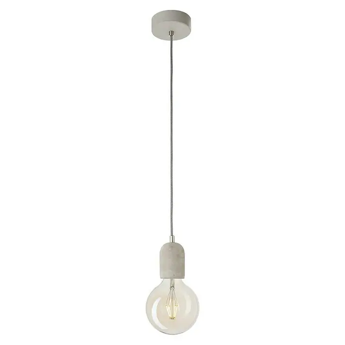Eglo Pendelleuchte rund Yorth BetonoptikHöhe: 200 cm, Grau/Schwarz/Weiß - Ein minimalistisches Betongrau-Pendelleuchte, ideal für moderne Wohnräume. Es strahlt sanftes Licht aus und sorgt für eine elegante Atmosphäre.