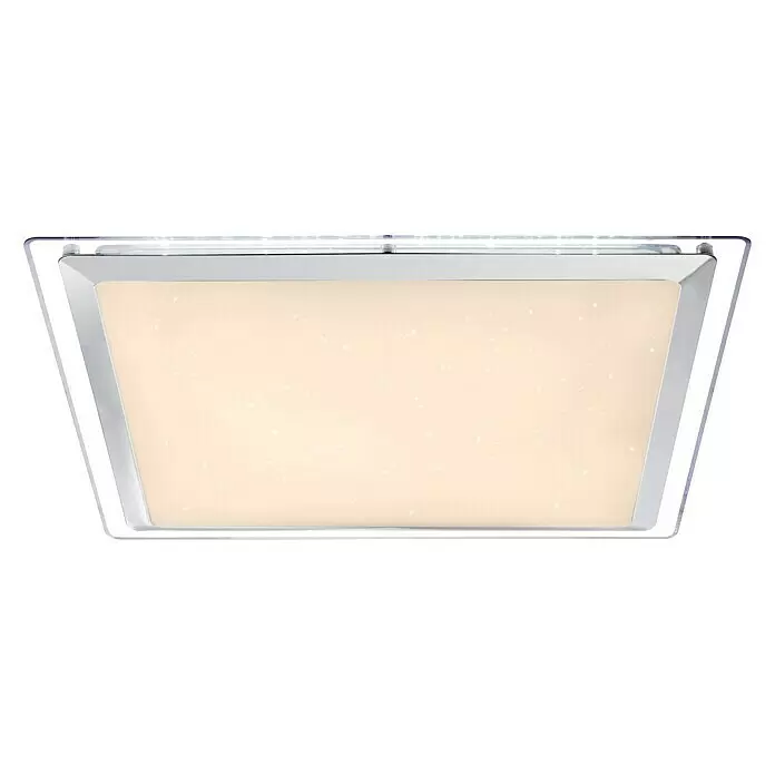 Lavida LED-Deckenleuchte Vestone - 30 W, L x B x H: 44,5 x 44,5 x 7 cm, Weiß, Opal - Rechteckige Deckenleuchte mit funkelndem weiß-beigem Leuchtpanel und transparentem Acrylrand.