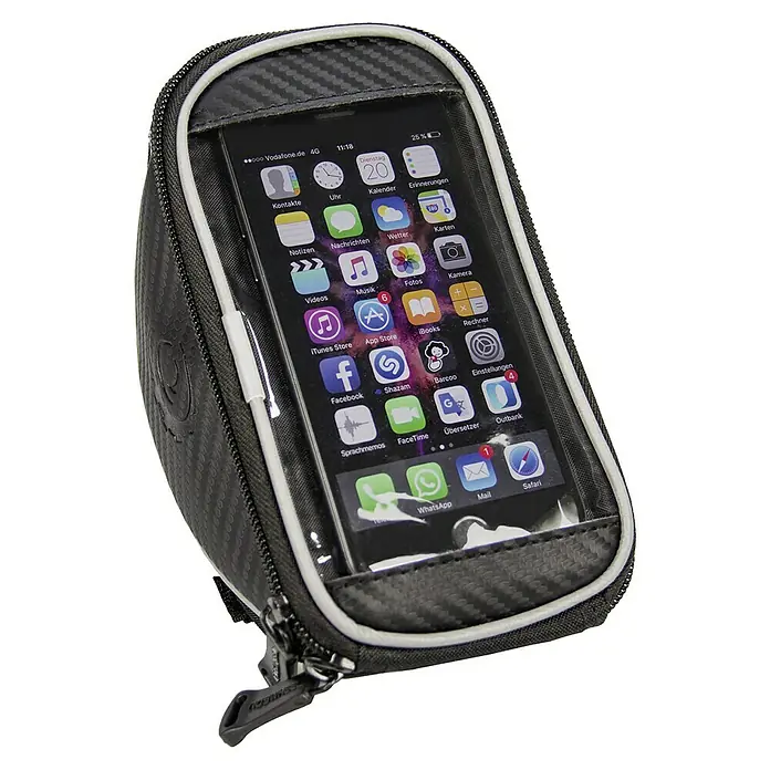 Lenkertasche - Geeignet für: Fahrradlenker, Passend für: Smartphones bis 15,5 x 8 cm - Wasserdichte Smartphone-Fahrradtasche zur sicheren Aufbewahrung und Navigation mit dem Handy auf Radtouren. Optimaler Schutz vor Regen und Spritzwasser.