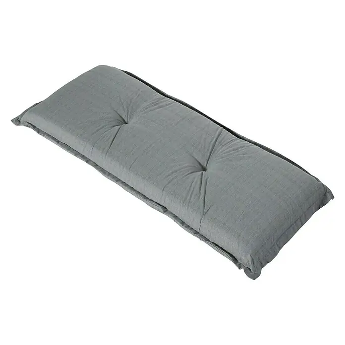 Madison Bankauflage - Grau, L x B: 120 x 48 cm - Graues Bankkissen mit drei Knöpfen, perfekt für zusätzlichen Komfort und Stil in Ihrem Zuhause. Die ideale Ergänzung für jede Sitzgelegenheit.