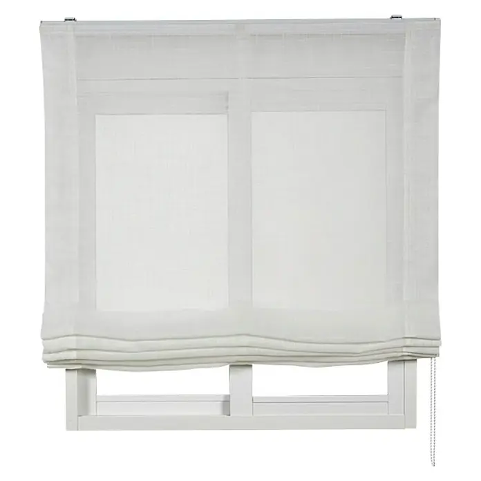 Estor enrollable Paqueto Linum - An x Al: 90 x 190 cm, Blanco, Unicolor - Estores romanos blancos para ventanas que ofrecen privacidad y luminosidad a la habitación. Decoración elegante.