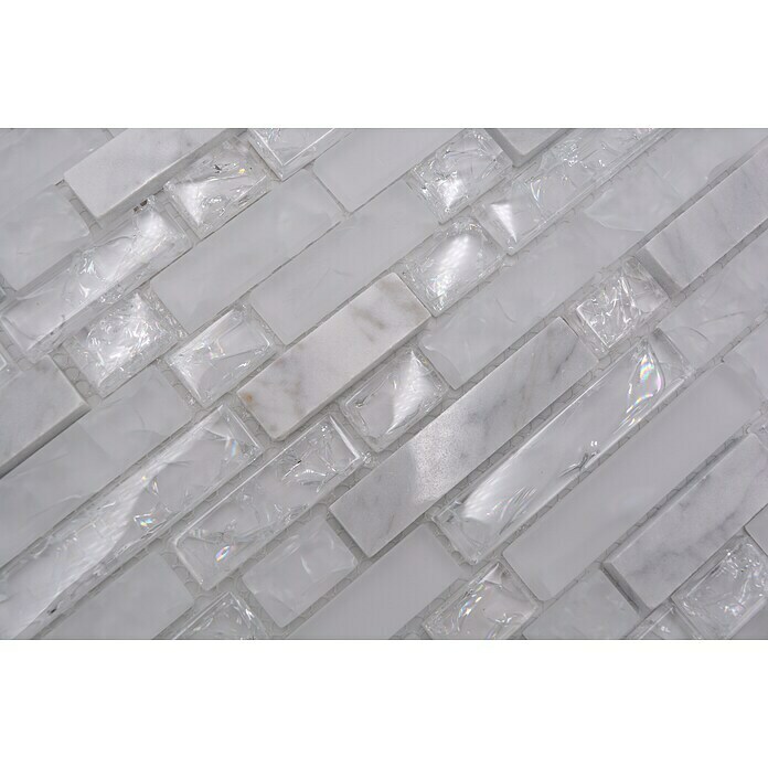Mosaico legato Crystal Mix bianco
