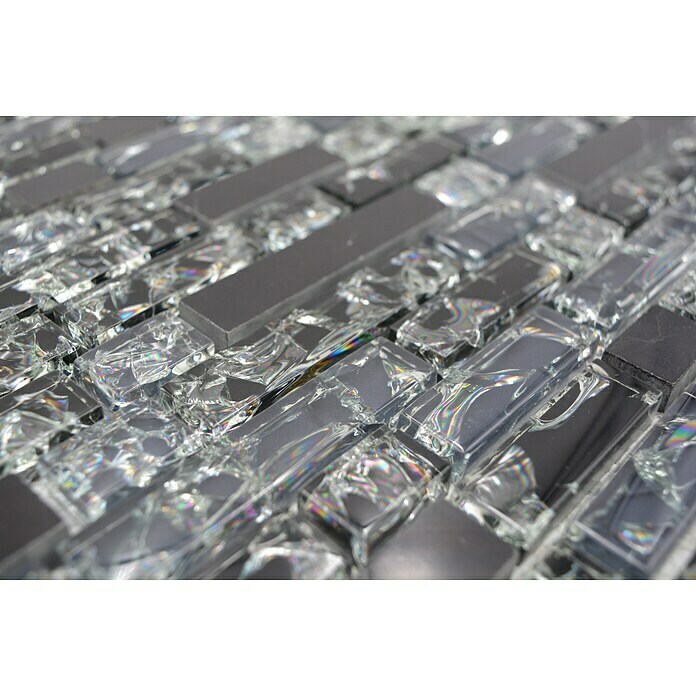 Mosaikfliese Verbund Crystal Mix XIC V1328 (29,8 x 30,5 cm, Schwarz, Glänzend)