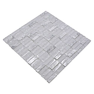 Mozaik pločica Crystal Mix XIC S1211 (32,2 x 31 cm, Bijelo-sive boje, Sjaj)