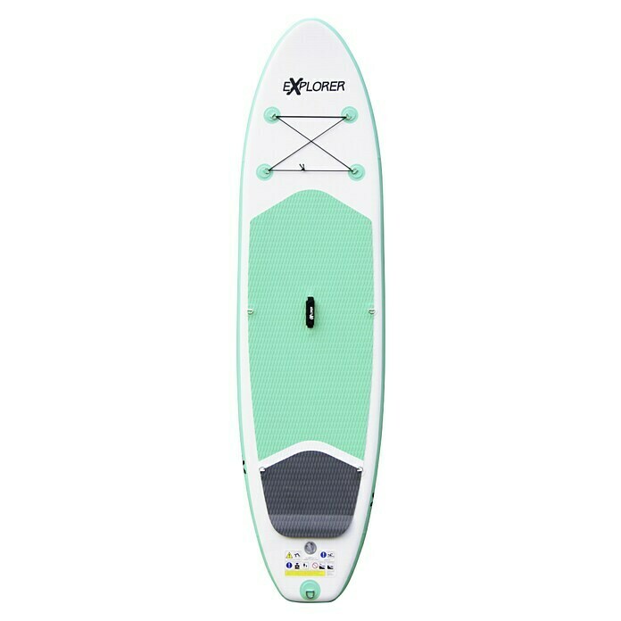 Explorer SUP-Board-Set 300L x B x H: 305 x 76 x 12,7 cm, Nutzlast: 115 kg, Aufblasbar, Grün Front View