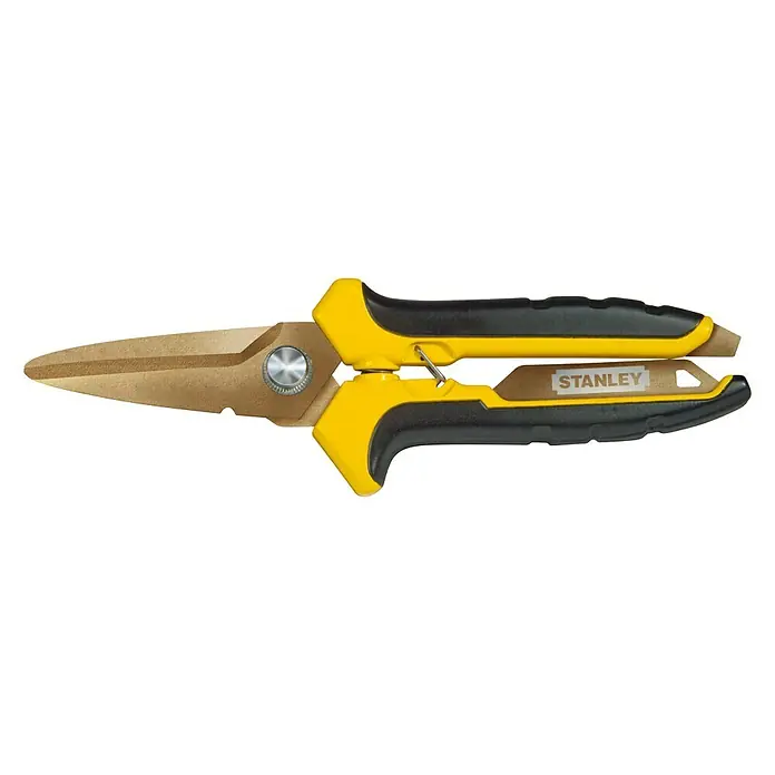 Stanley Universalschere - 253 x 22 x 110 mm - Stanley FatMax Verbundscheren mit gelb-schwarzem Griff und bronzefarbenen Klingen für effizientes Schneiden.