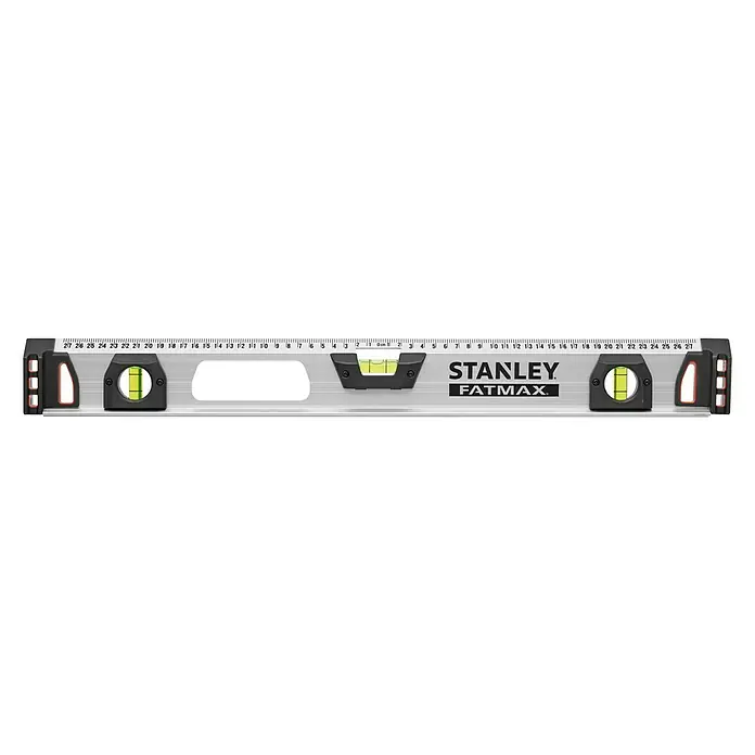 Stanley FatMax Wasserwaage II - Länge: 60 cm, Anzahl Libellen: 3 Stk. - Stanley Fatmax Wasserwaage, ein Präzisionswerkzeug zum Ausrichten, mit gut sichtbaren Libellen und robuster Konstruktion für den professionellen Einsatz.