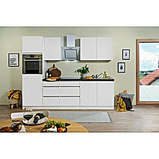 Respekta Premium Küchenzeile GLRP270HWWM (Breite: 270 cm, Weiß, Matt, Mit Elektrogeräten)