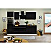 Respekta Premium Küchenzeile GLRP270HWS (Breite: 270 cm, Mit Elektrogeräten, Schwarz Hochglanz)