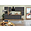 Respekta Premium Küchenzeile GLRP330HESG (Breite: 330 cm, Mit Elektrogeräten, Grau Hochglanz)