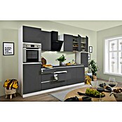 Respekta Premium Küchenzeile GLRP320HWG (Breite: 320 cm, Mit Elektrogeräten, Grau Hochglanz)