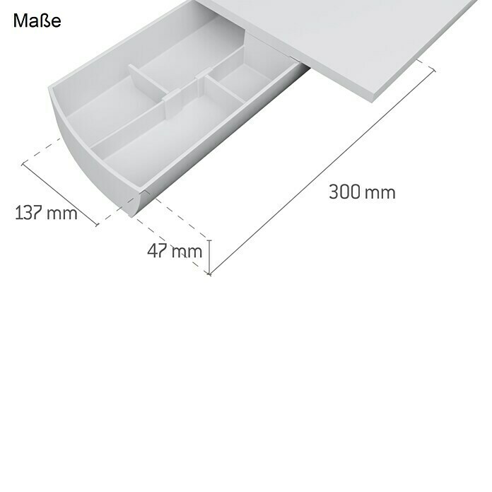 essensa Unterbau-Drehbehälter Swing (30 x 13,7 x 4,7 cm, Weiß, Kunststoff)