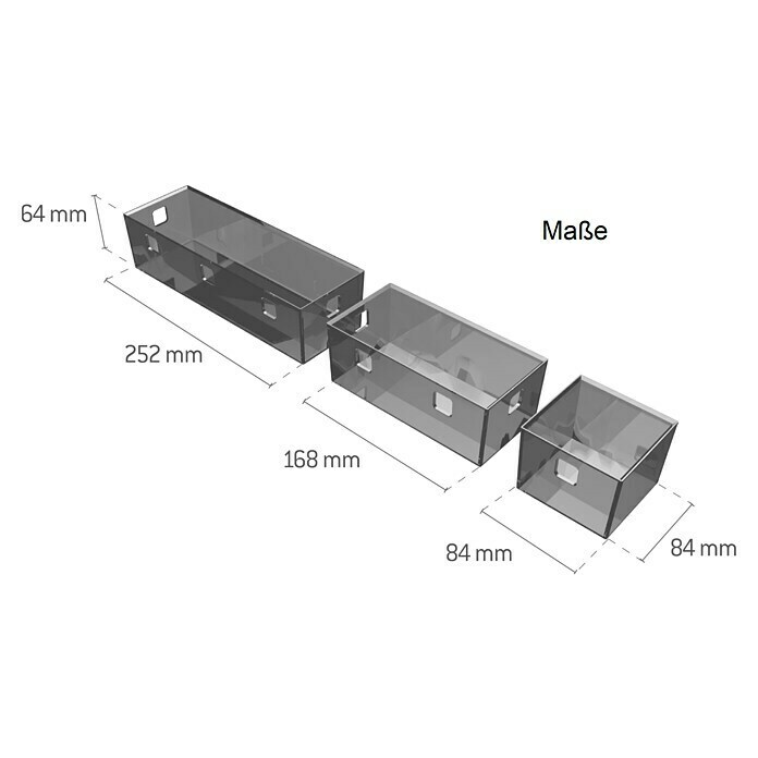 essensa Aufbewahrungsbox-Set Boxx3 -tlg., Kunststoff, Graphit/Transluzent Unknown