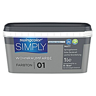 swingcolor Muurverf SIMPLY NR. 1 (Grijs - Nr. 01, 1 l)