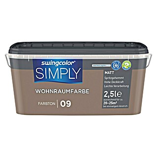swingcolor Muurverf SIMPLY NR. 9 (Bruin - Nr. 09, 2,5 l)