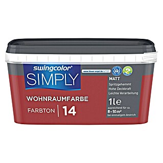 swingcolor Muurverf SIMPLY NR. 14 (Rood - Nr. 14, 1 l)